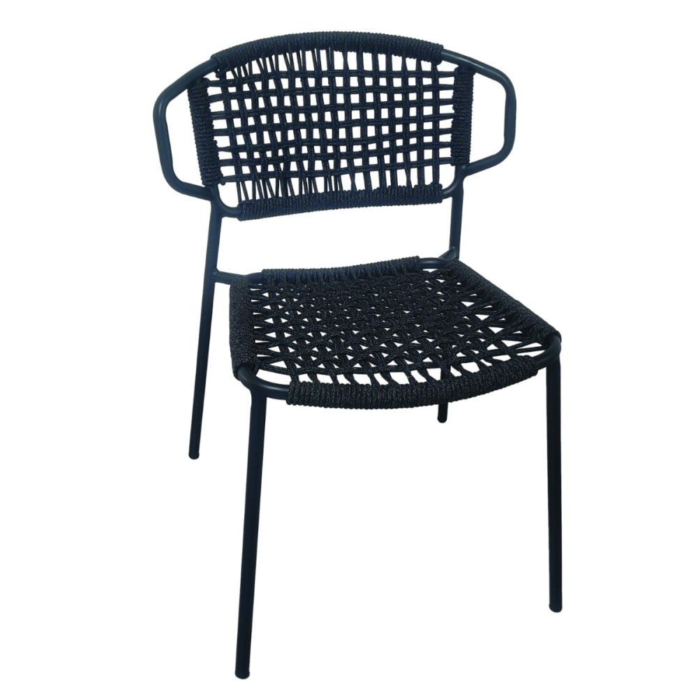 Chaise en métal et corde noir