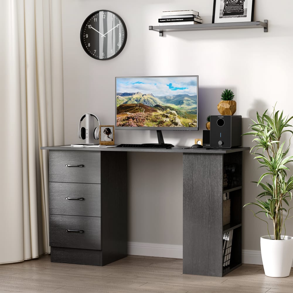 Schreibtischcomputer 3 Schubladen, MDF schwarz - Maisons Du Monde