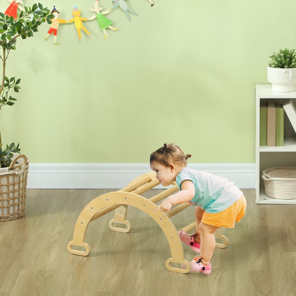 Arche escalade enfants tout-petits 18-48 mois bois naturel (Aiyaplay) - Image 1