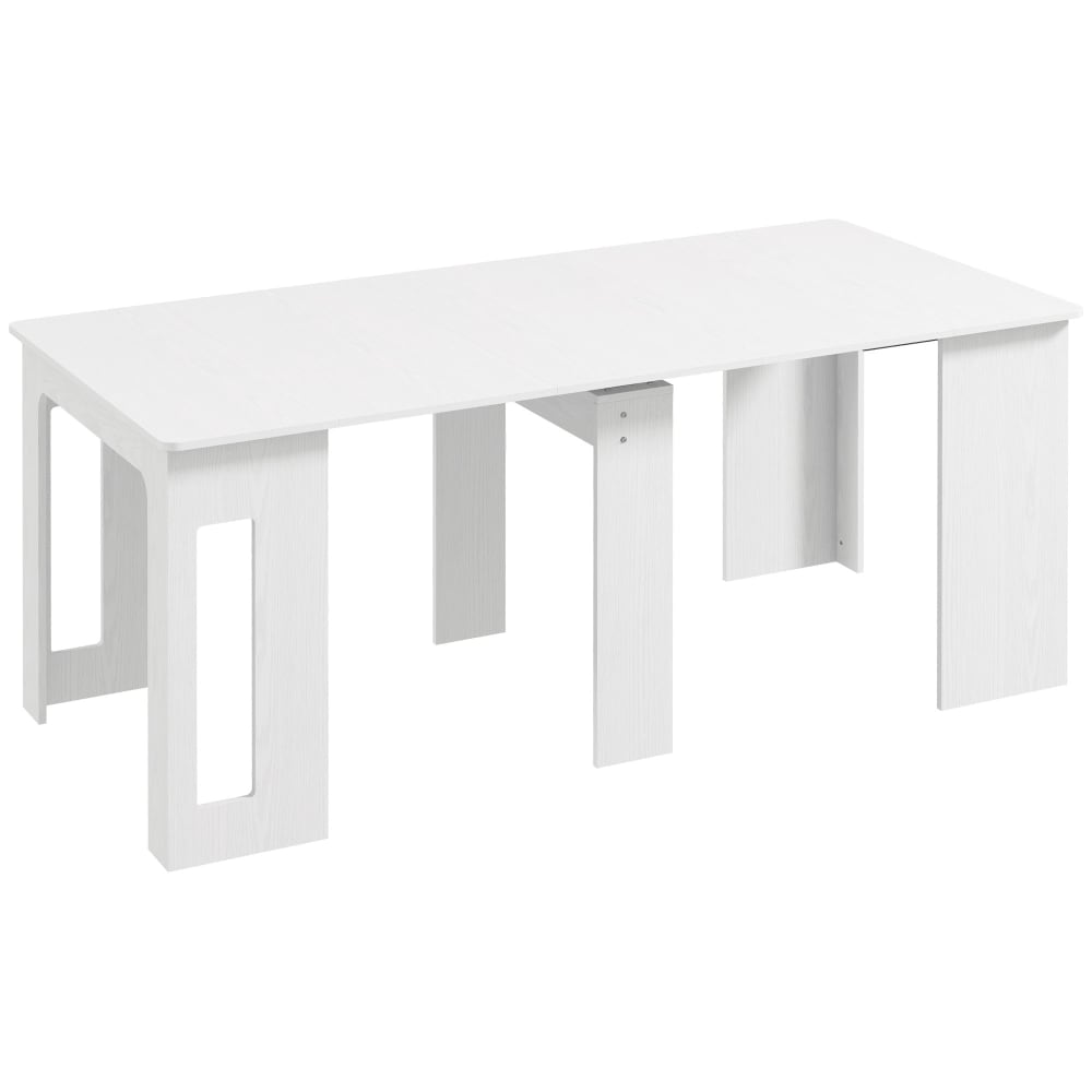 Table à manger pliante pour 6 personnes panneau de particules blanc