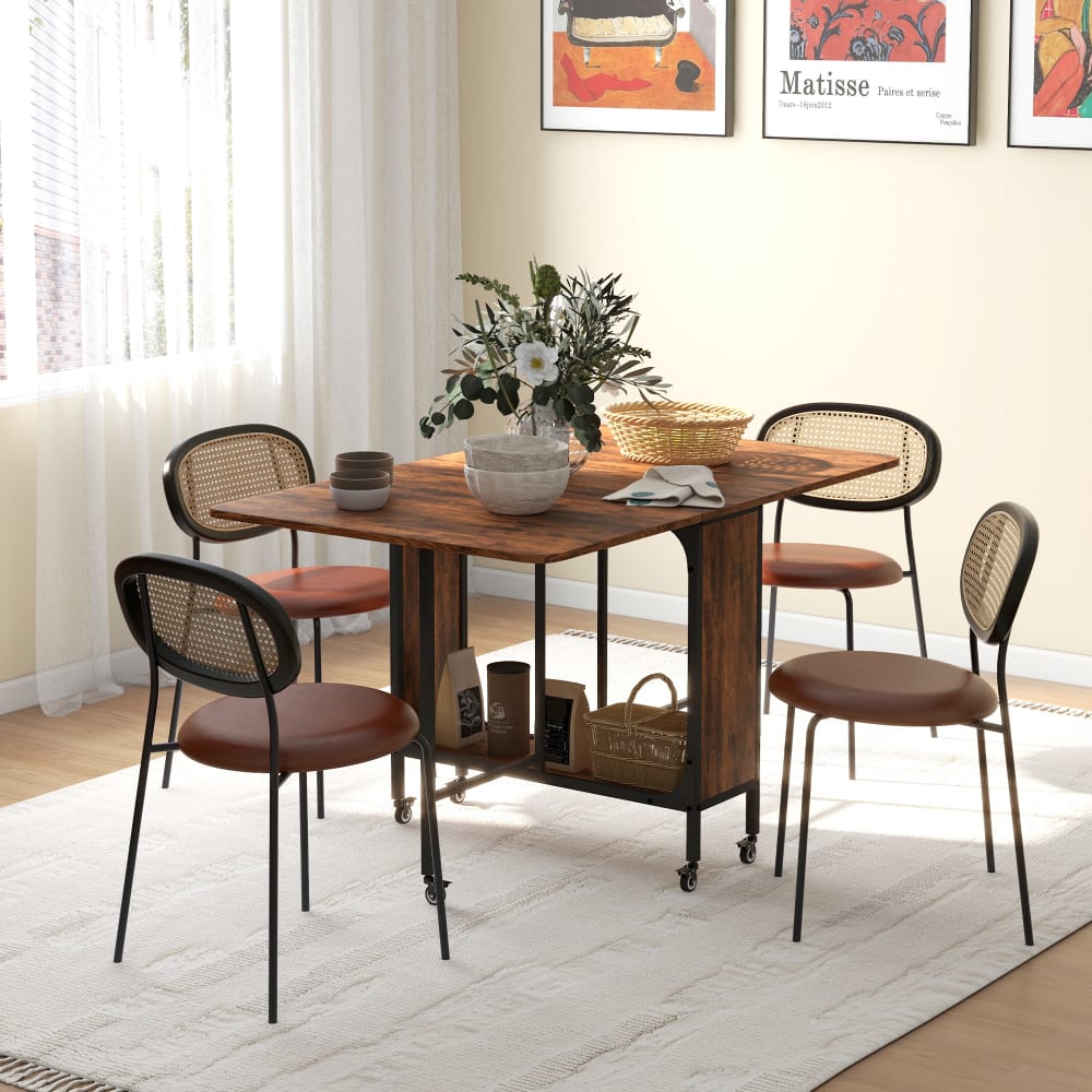 Klapp- & Roll-Extensionstisch 6 Personen Braun - Maisons Du Monde