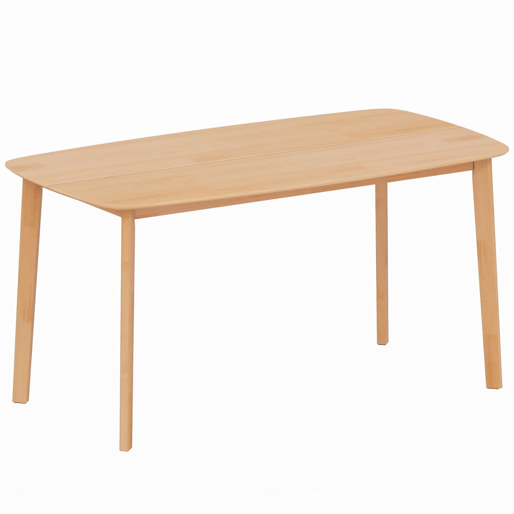 Table à manger pour 6 personnes en bois massif effet bois naturel