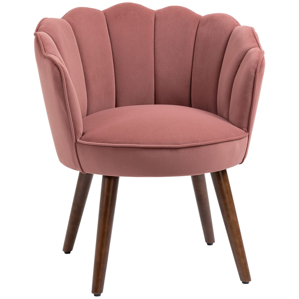 Fauteuil coquillage salon chambre velours rose