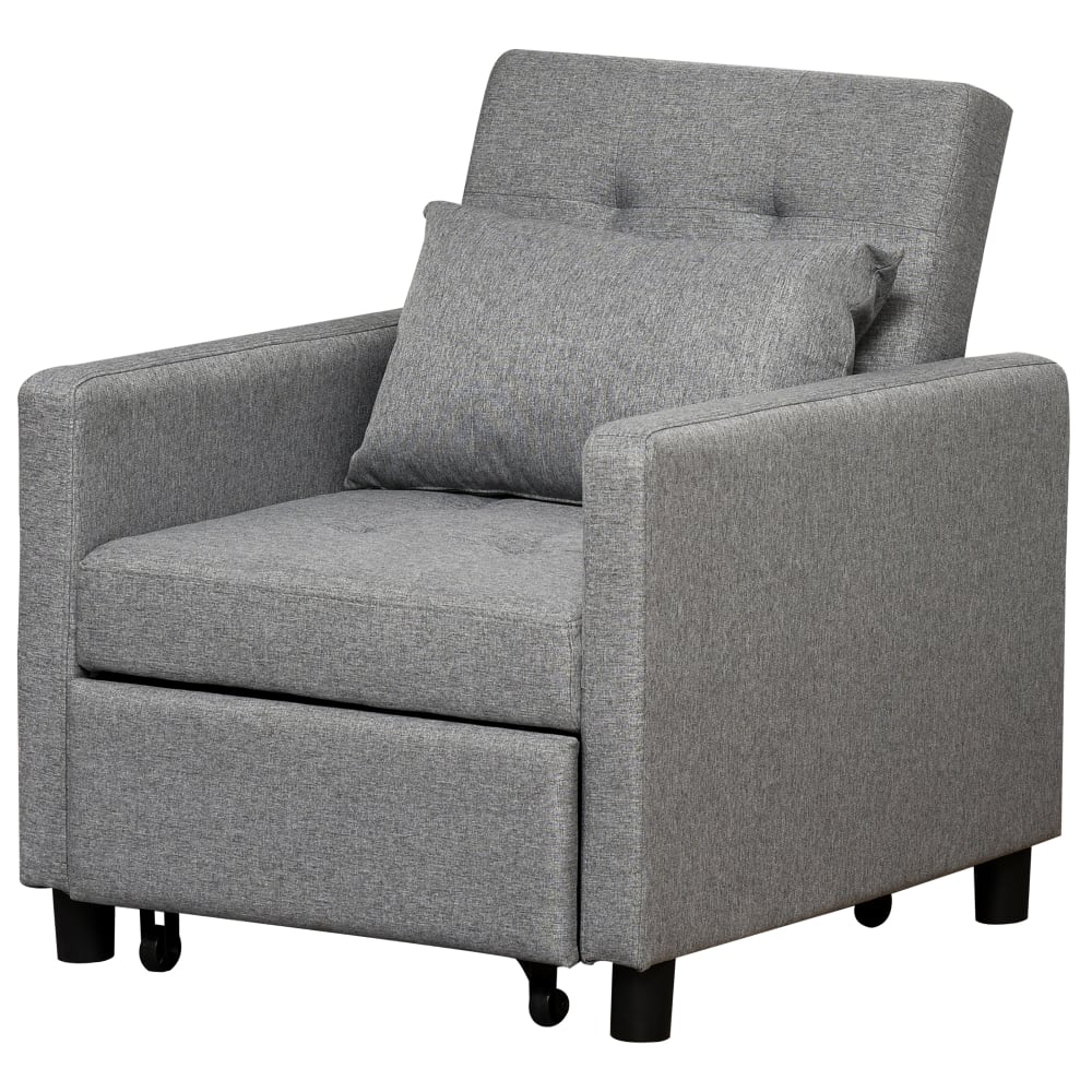 Canapé-lit convertible dossier inclinable 3 positions tissu gris