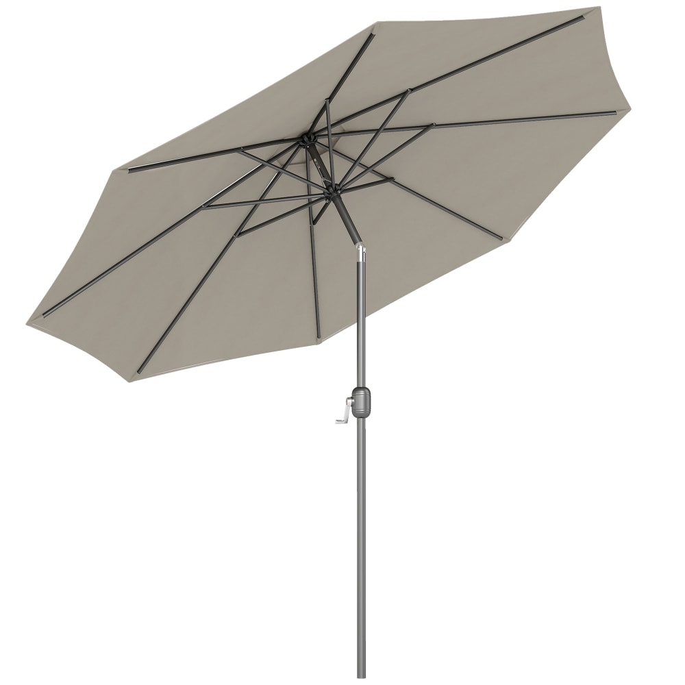 Parasol droit inclinable ø 3m métal polyester gris clair