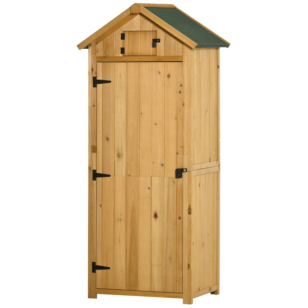 Armoire abri de jardin 3 étagères toit bitumé jaune