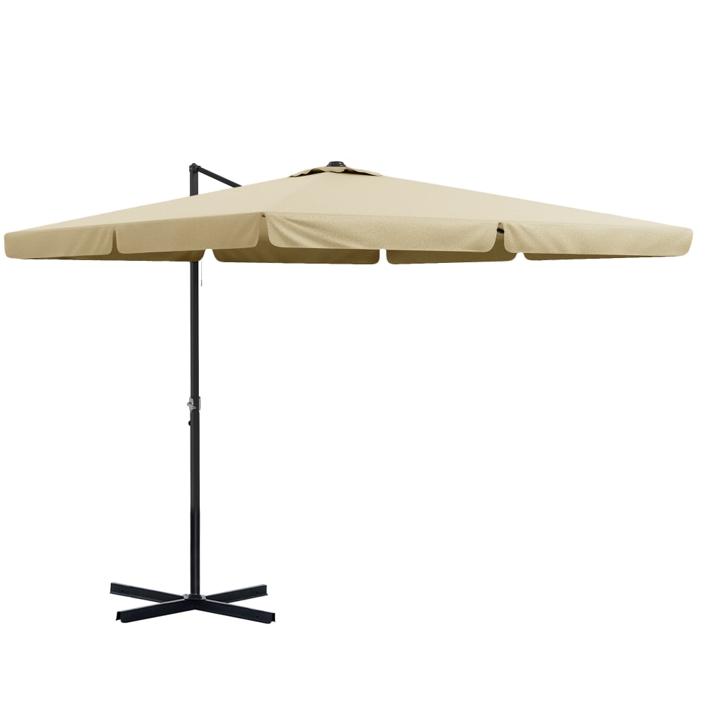 Parasol déporté inclinable aluminium beige