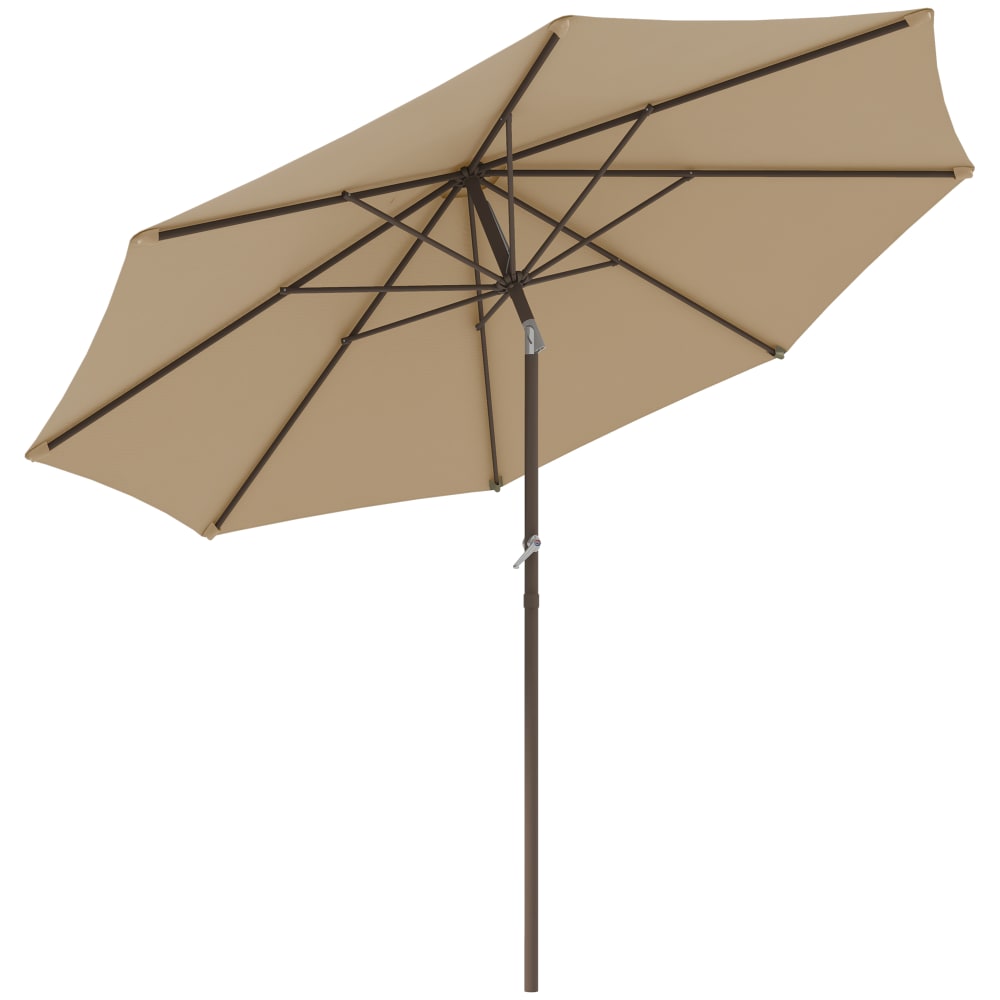 Parasol de jardin droit métal beige