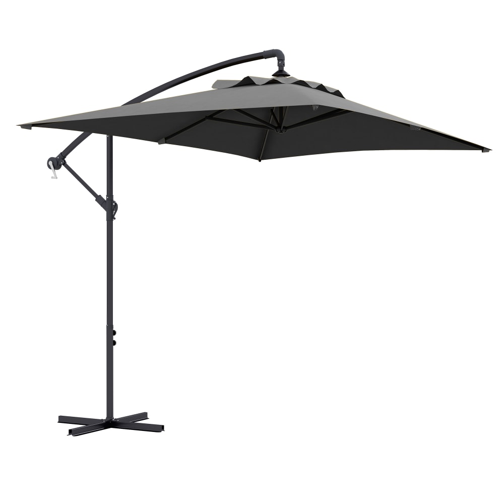 Parasol déporté rectangulaire extérieur 3x2m acier gris