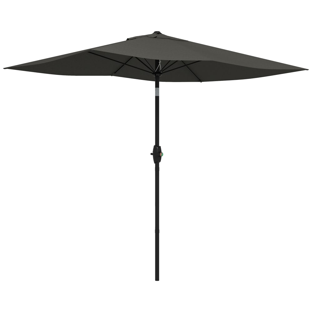 Parasol de jardin inclinable polyester gris foncé