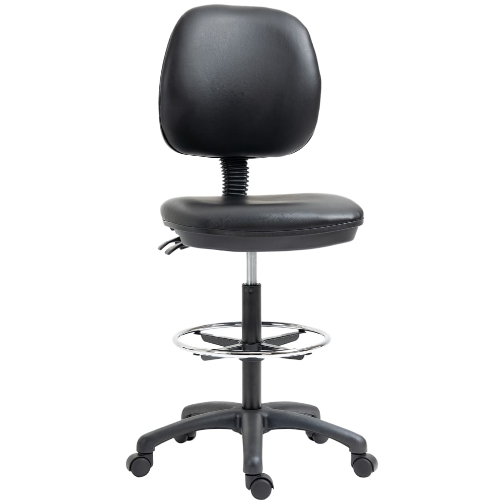 Vinsetto Höhenverstellbarer Plastik-Rollenhocker, schwarz - Pvc - Polyvinlychlorid