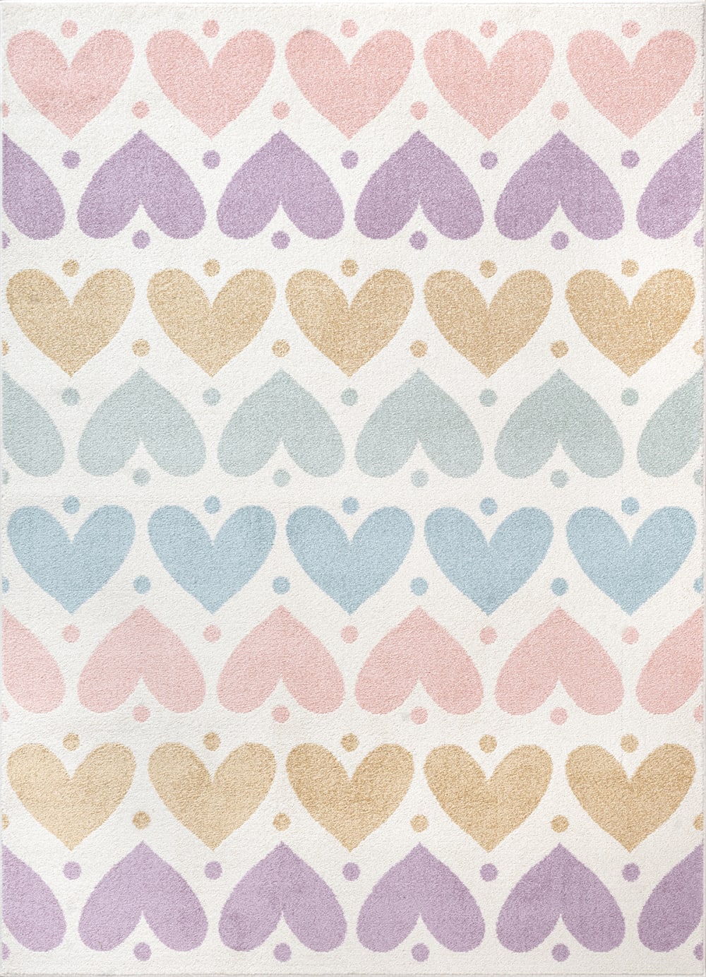 Kurzflor Kinderteppich Herz, Bunt, 80 x 150 cm - Maisons Du Monde