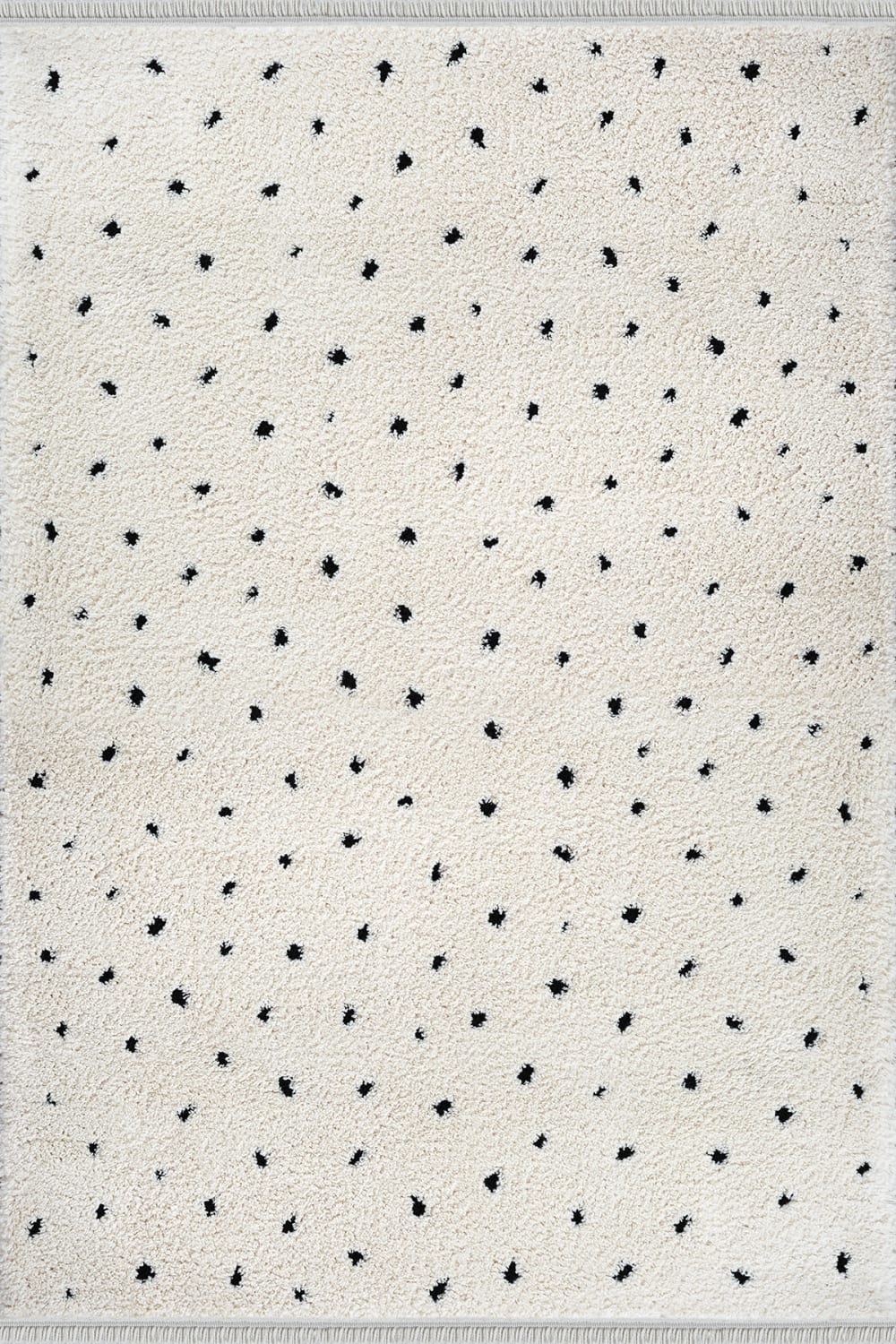 Tapis Shaggy à pois, Crème, 160 x 230 cm