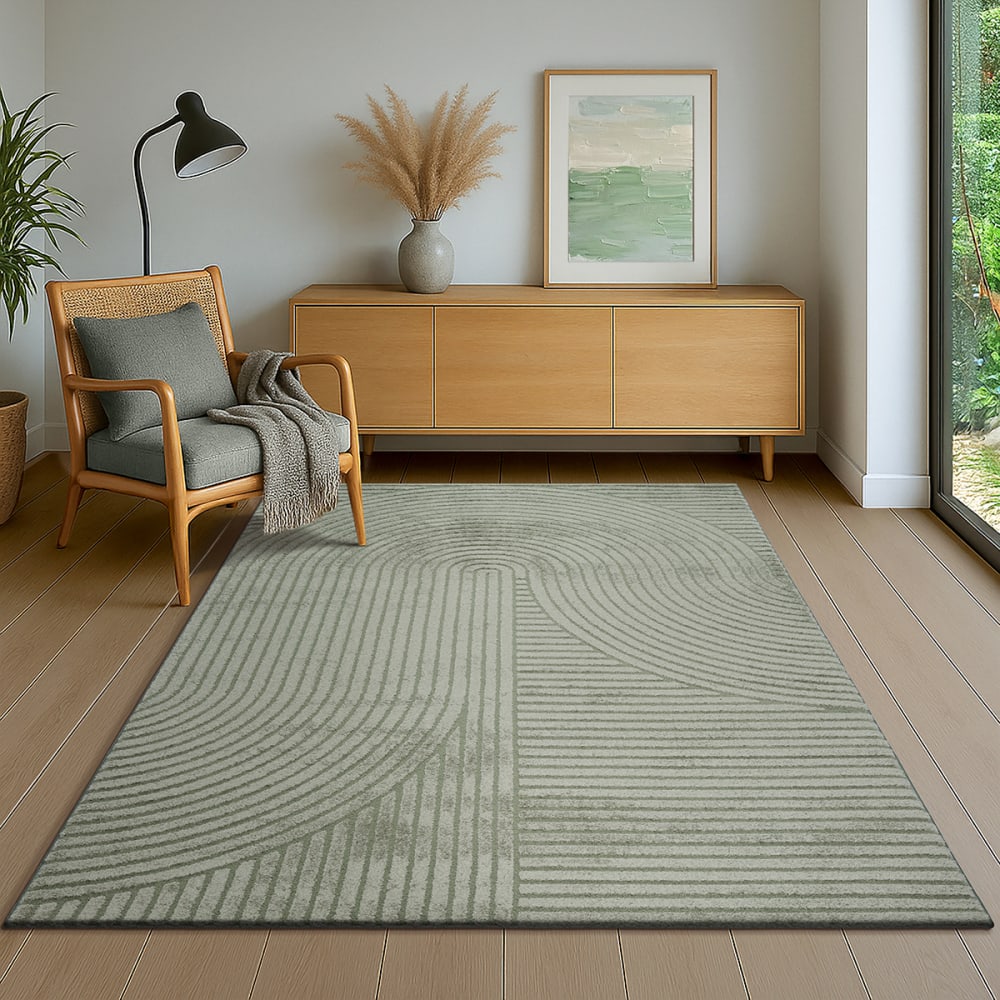 Tapis design moderne, densité élevée, vert, 160 x 230 cm — vue 4