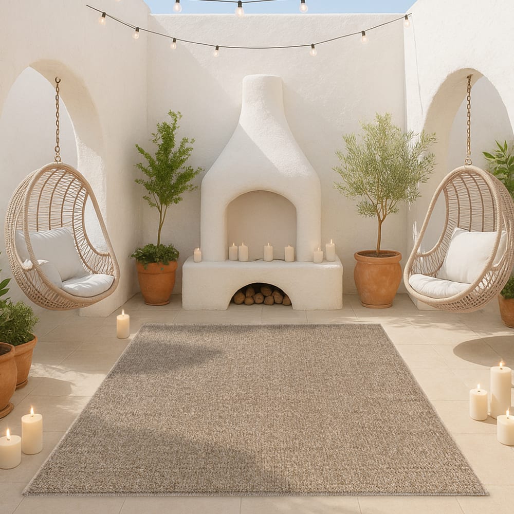 Tapis extérieur moderne intemporel, Beige, 200 x 280 cm