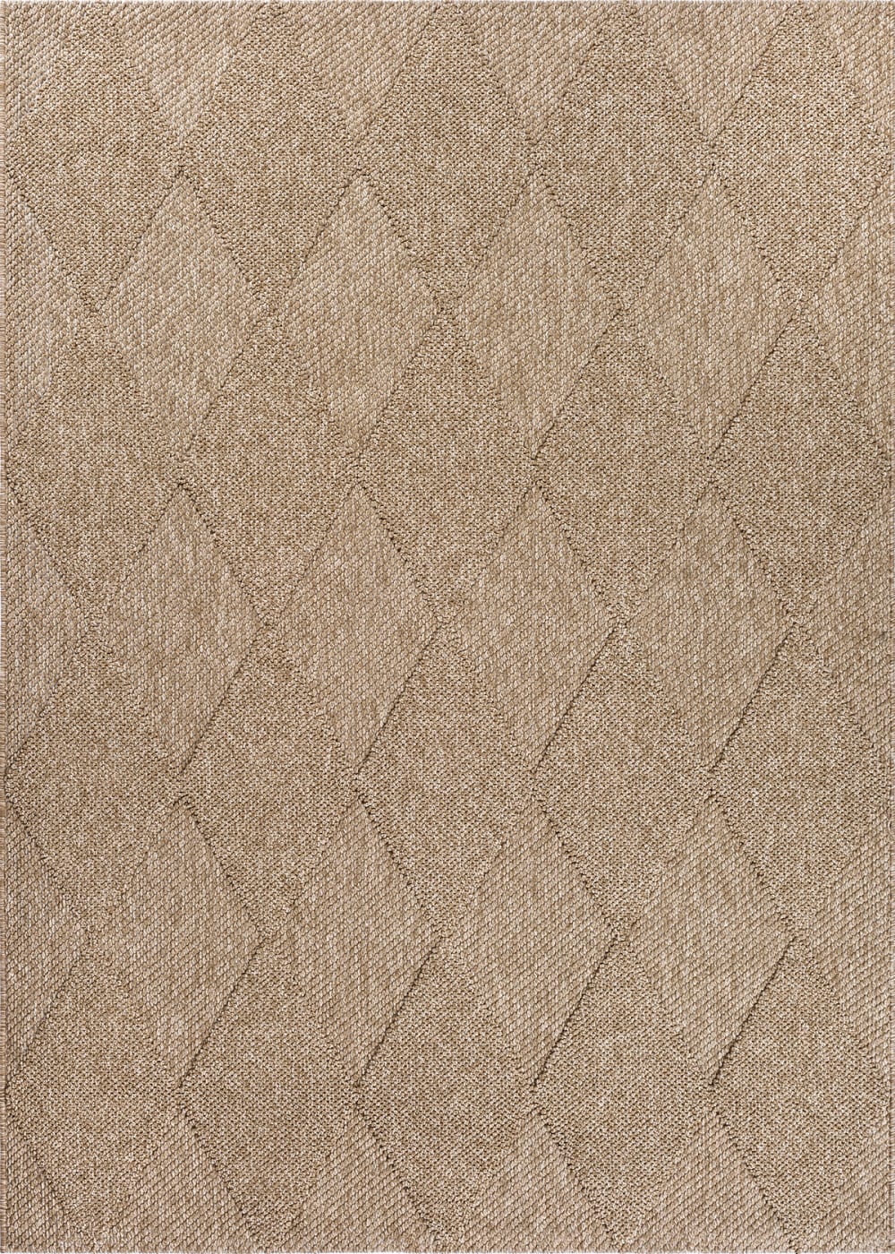Tapis extérieur moderne losange, Beige, 120 x 160 cm