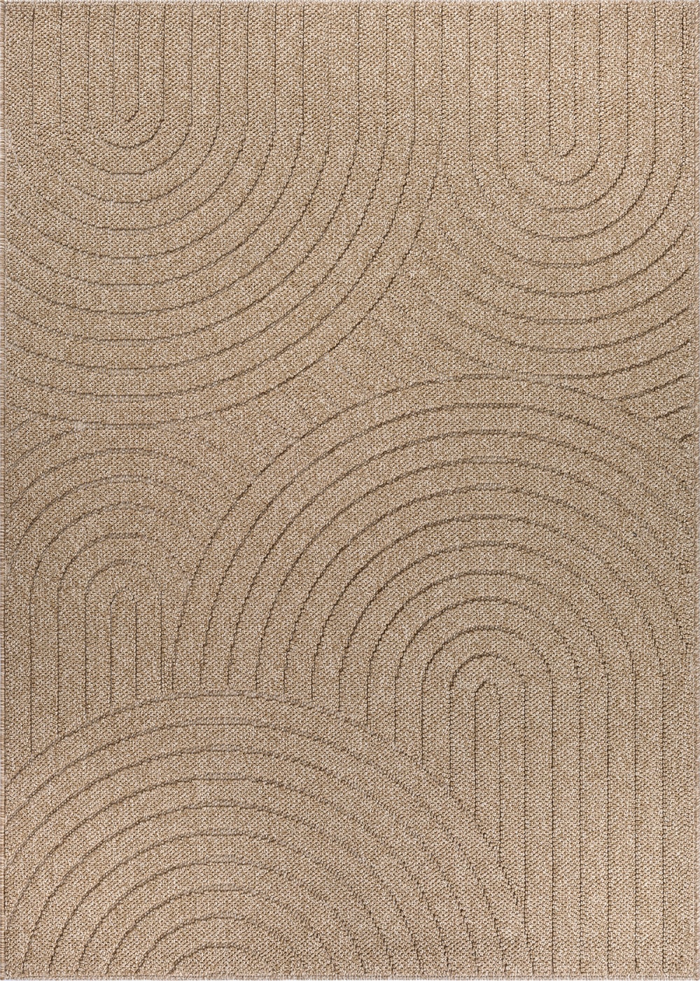 Tapis extérieur moderne arc, Beige, 160 x 220 cm