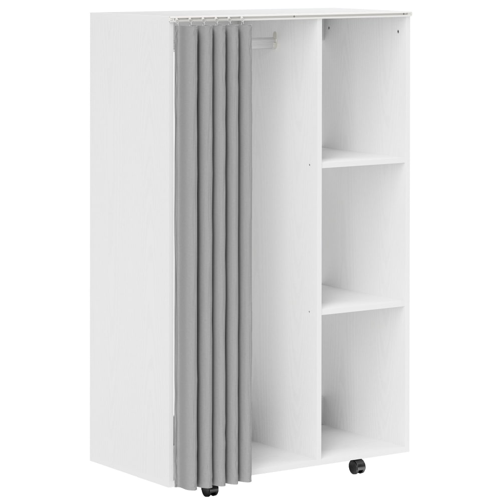 Homcom Weißer Kleiderwagen mit Rollen & offenen Regalen Weiß Spanplatte