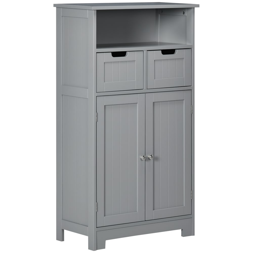 Meuble de salle de bain armoire avec 2 tiroirs gris