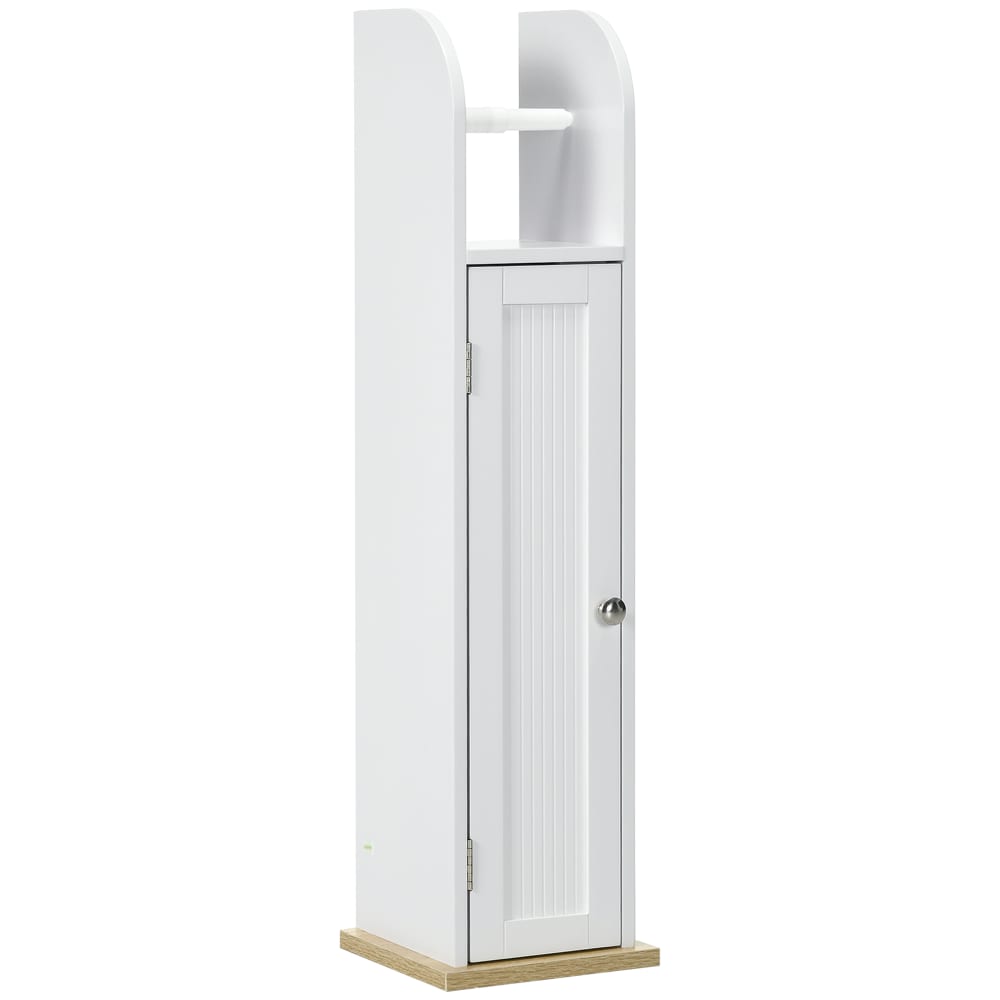 Meuble de salle de bain support papier étagères réglables blanc