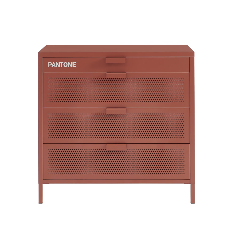 Commode 4 tiroirs métal terracotta 80cm