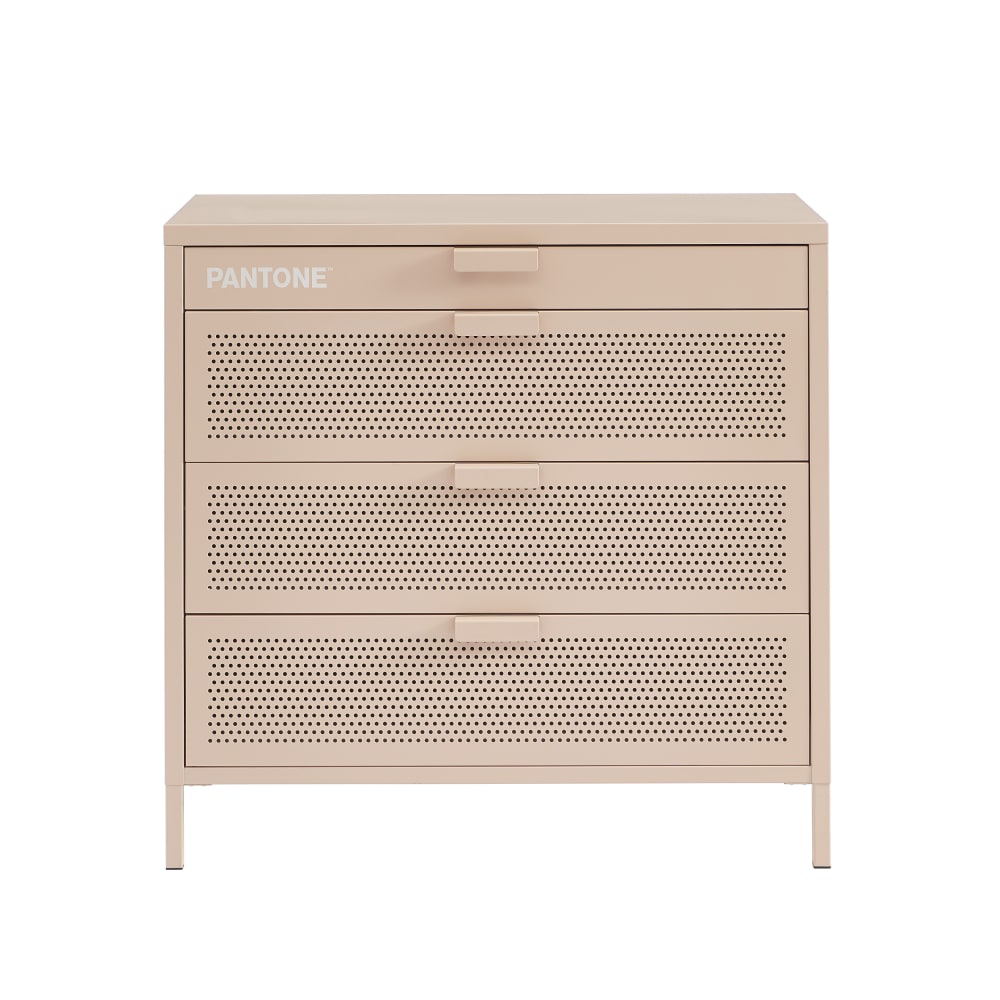 Commode métal rose blush 4 tiroirs 80 cm