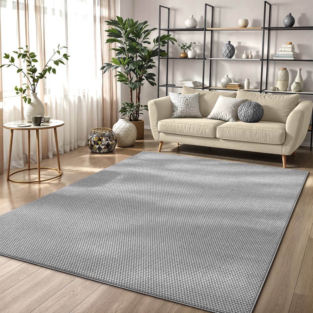 Tapis Mirella moderne tissage structuré, Gris, 80 x 250 cm — vue 3