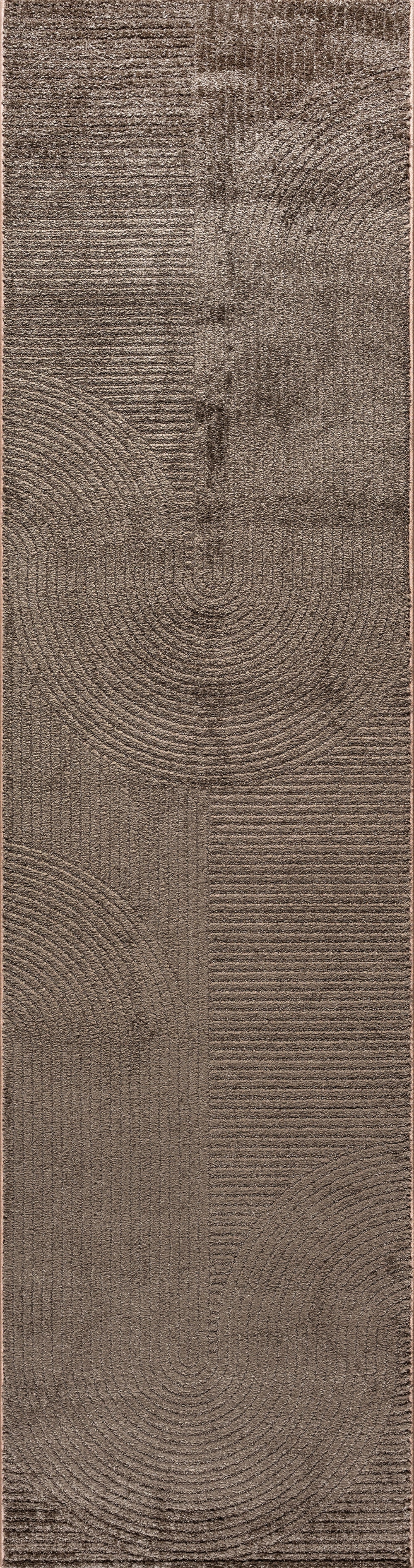 Tapis design moderne, densité élevée, marron, 80 x 300 cm