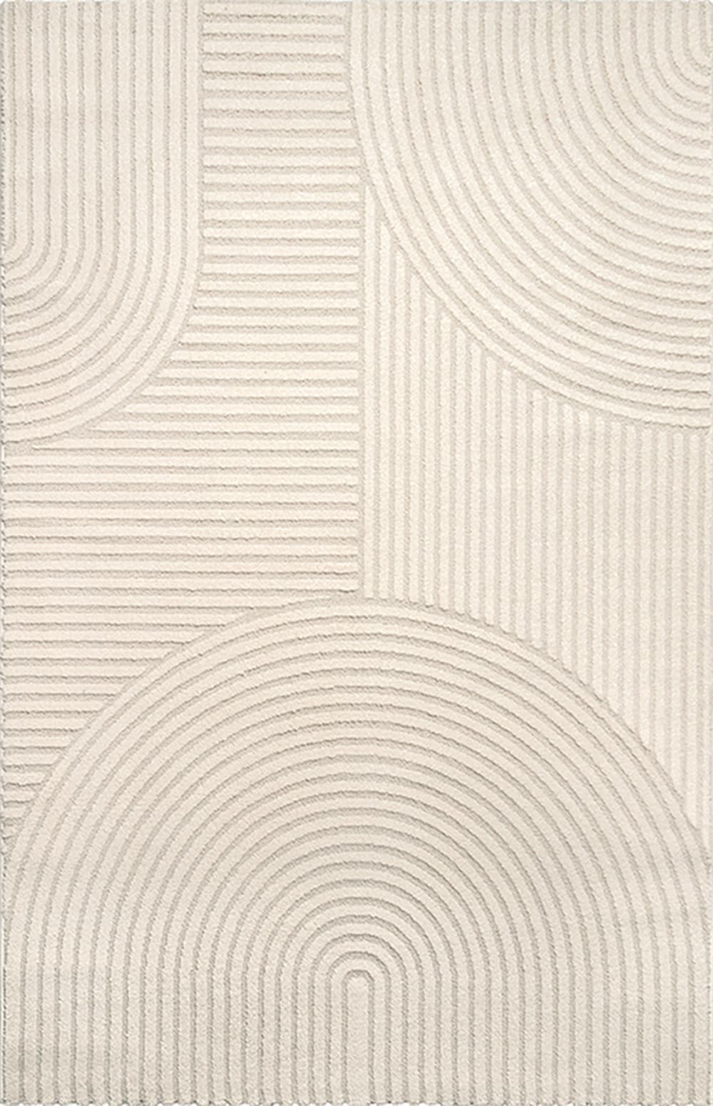 Tapis structure haute-basse moderne, beige, 80 x 150 cm