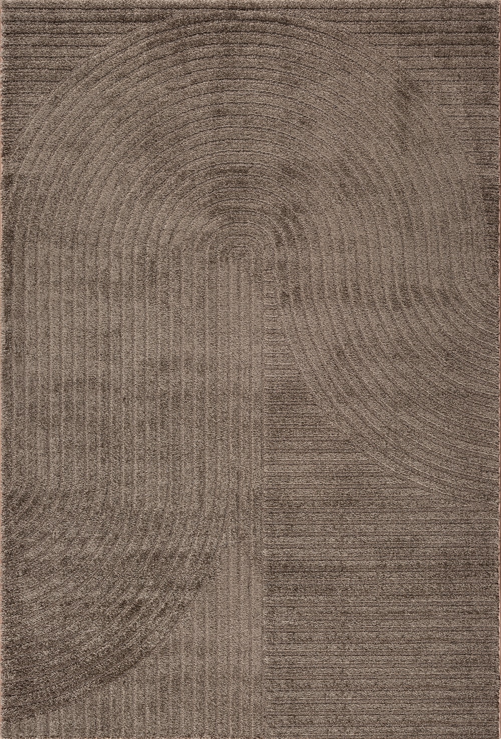 Tapis design moderne, densité élevée, marron, 140 x 200 cm