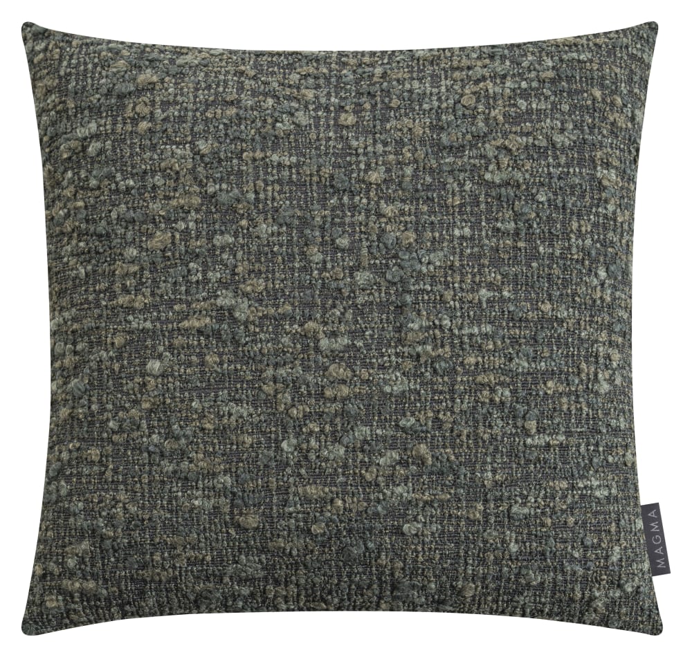 Housse de coussin jacquard bouclette tons de vert 45x45