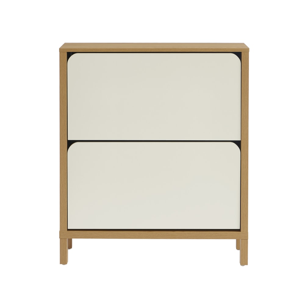 Meuble à chaussures  effet chêne et portes blanches