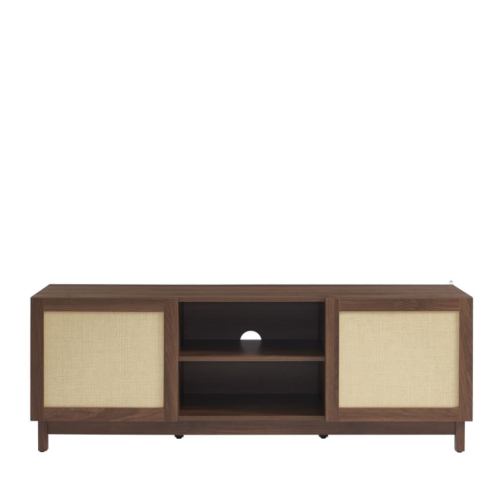 Meuble tv 2 portes en bois l150cm - bois foncé Meuble tv 2 portes en bois l150cm - bois foncé