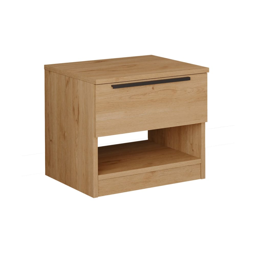 Mobili Rebecca Nachttisch mit 1 Schublade und offenem Fach, 44,5x50x42 cm, braun style modern - Holz