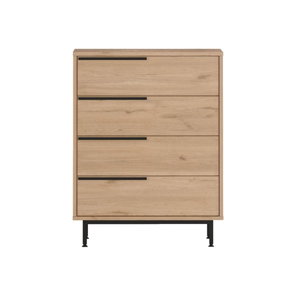 Mobili Rebecca Kommode mit 4 Schubladen, 95x75x44,5 cm, braun und dunkelgrau style modern - Holz