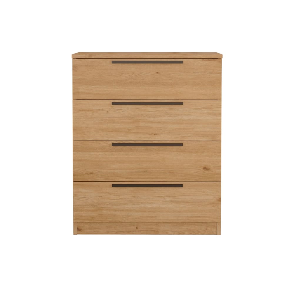 Mobili Rebecca Kommode mit 4 Schubladen, 87,5x72x42 cm, braun und dunkelgrau style modern - Holz