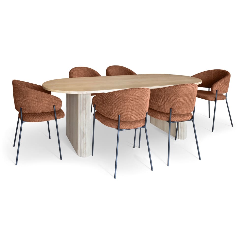 Ensemble table ovale - fauteuils