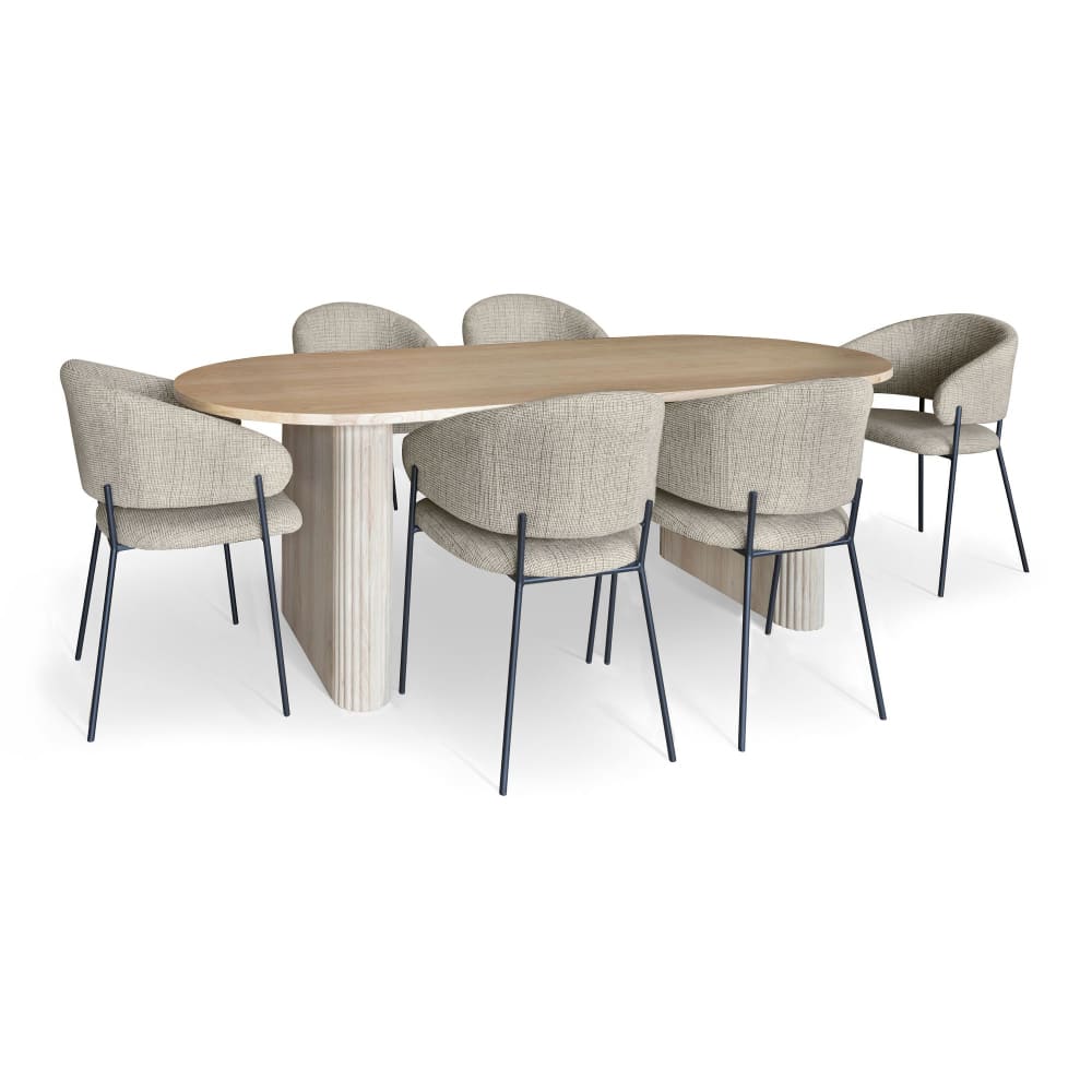 Ensemble table ovale - fauteuils