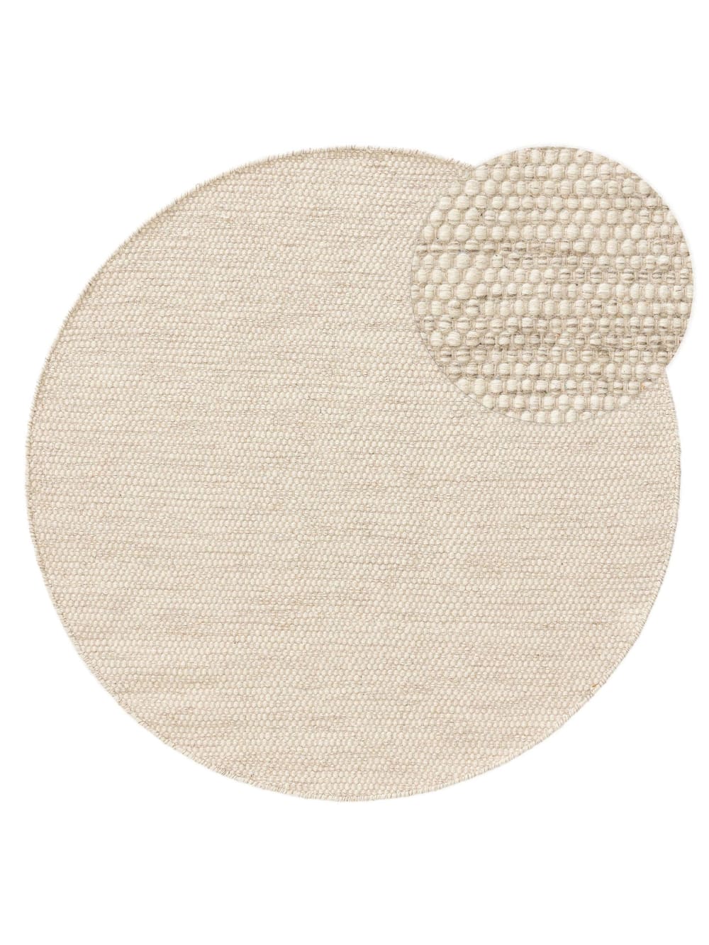 Tapis de laine crème D 250 rond