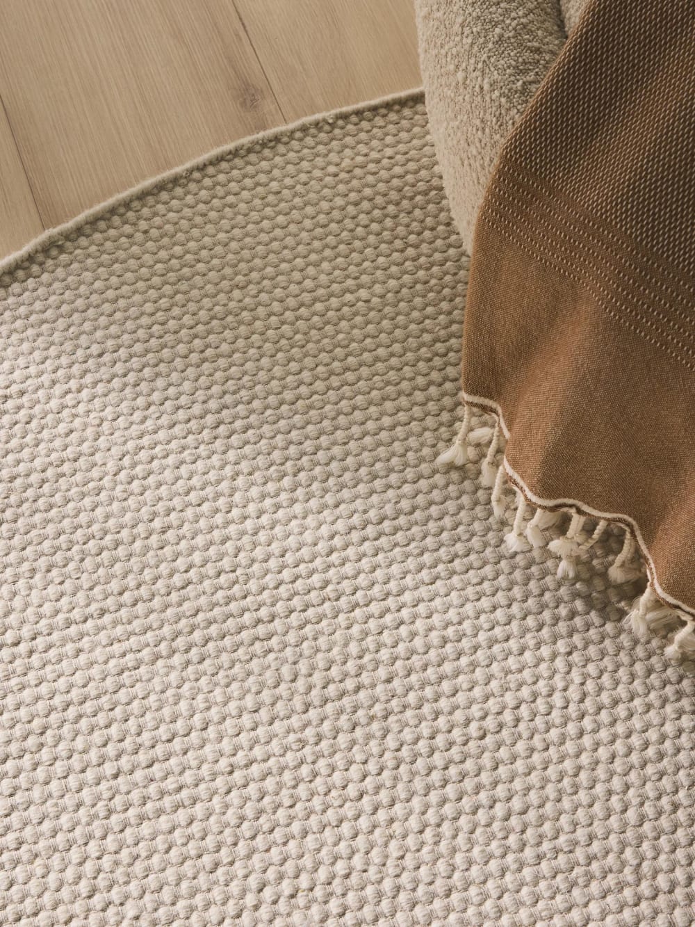 Tapis de laine blanc D 100 rond — vue 4