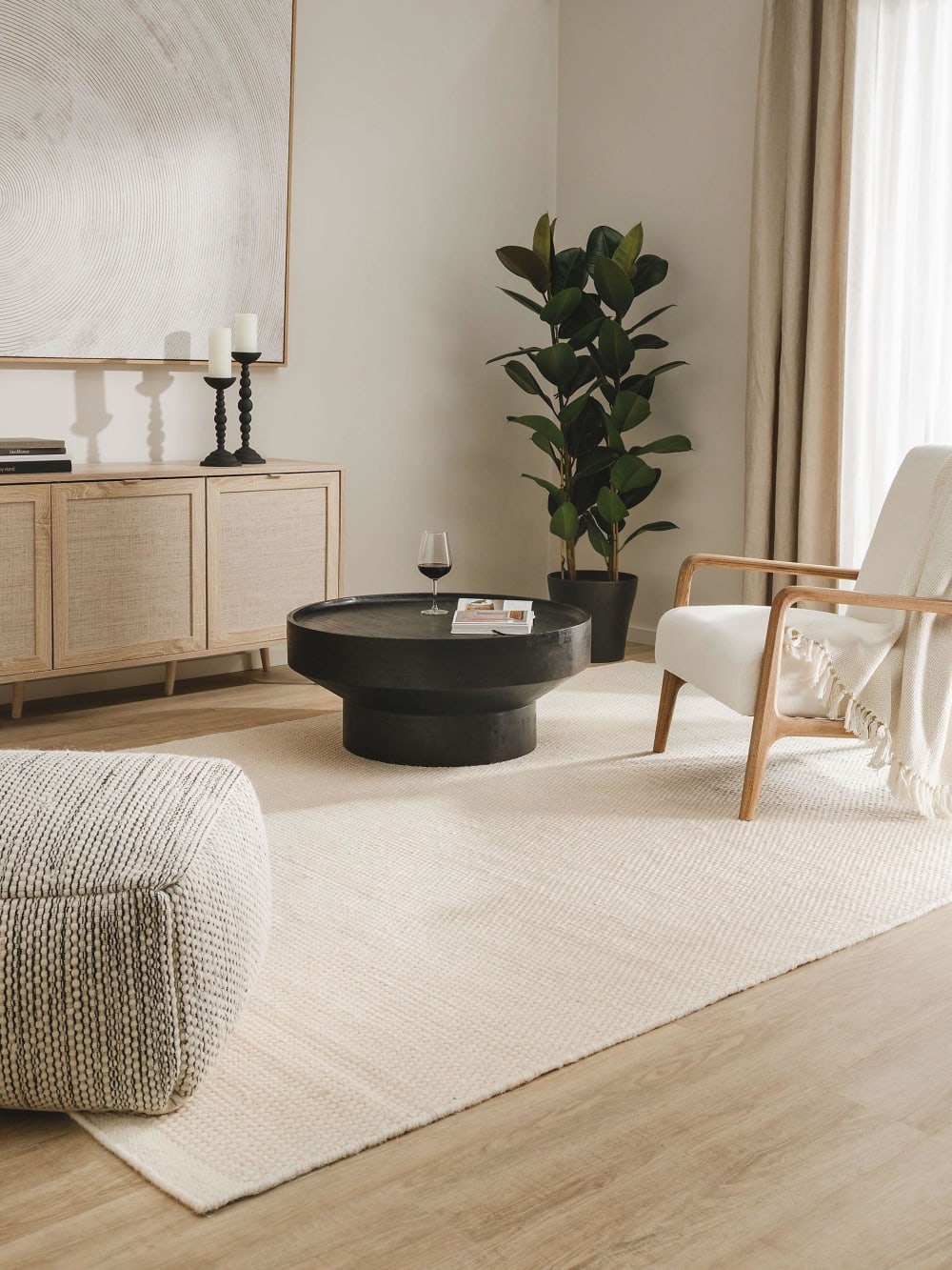 Tapis de laine blanc 200x300