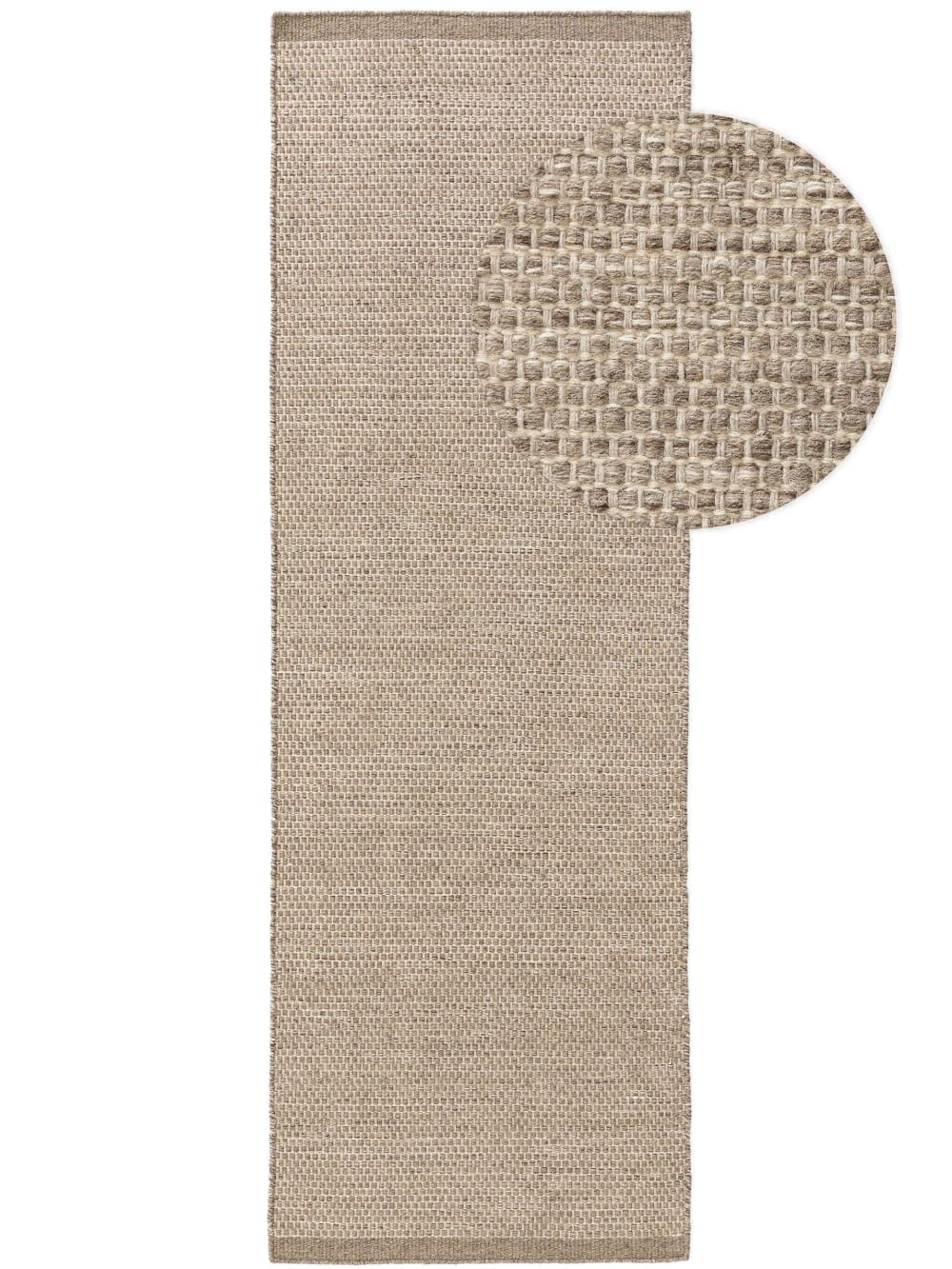 Tapis de laine taupe 80x250