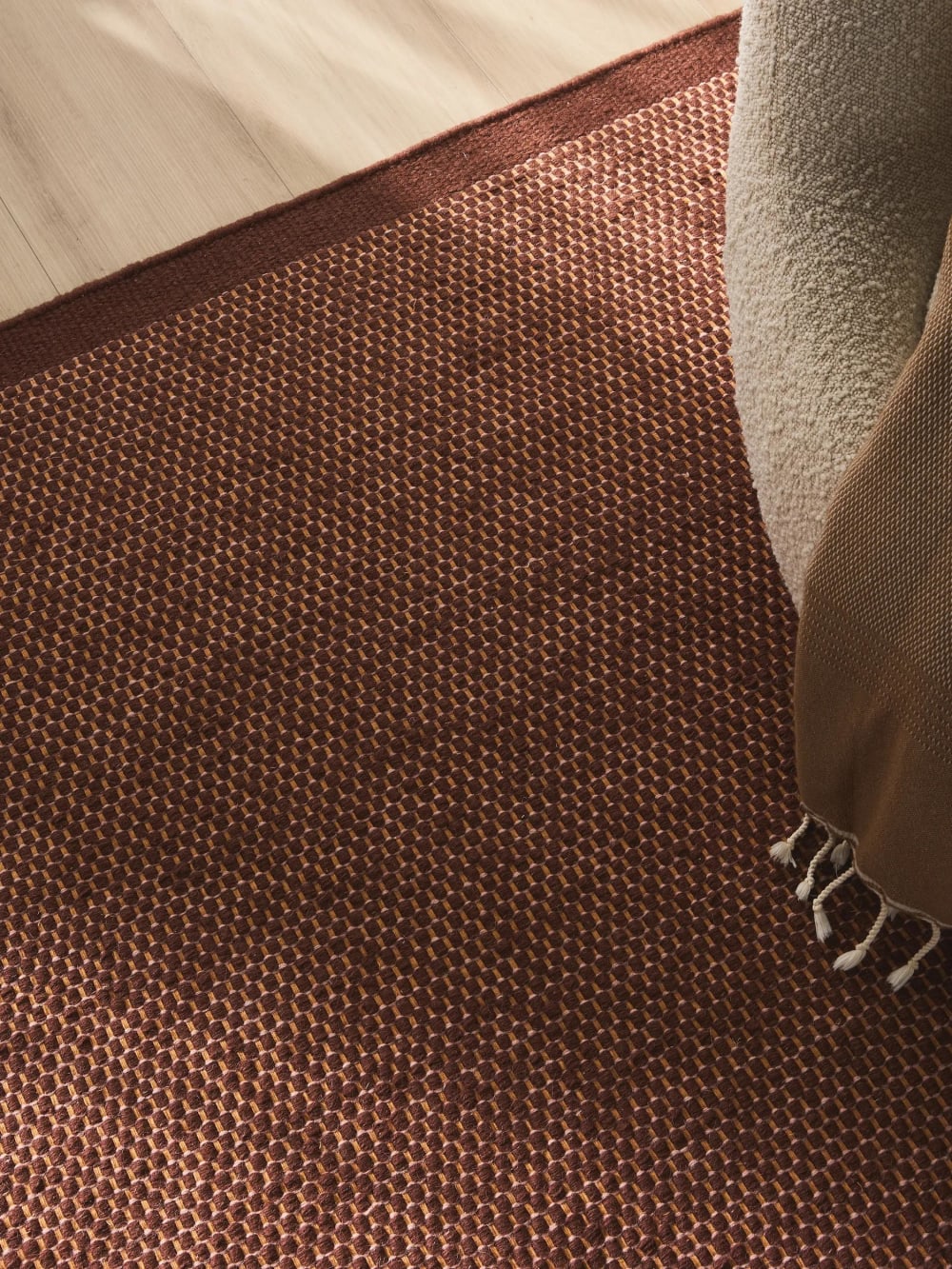Tapis de laine marron 120x170 — vue 4
