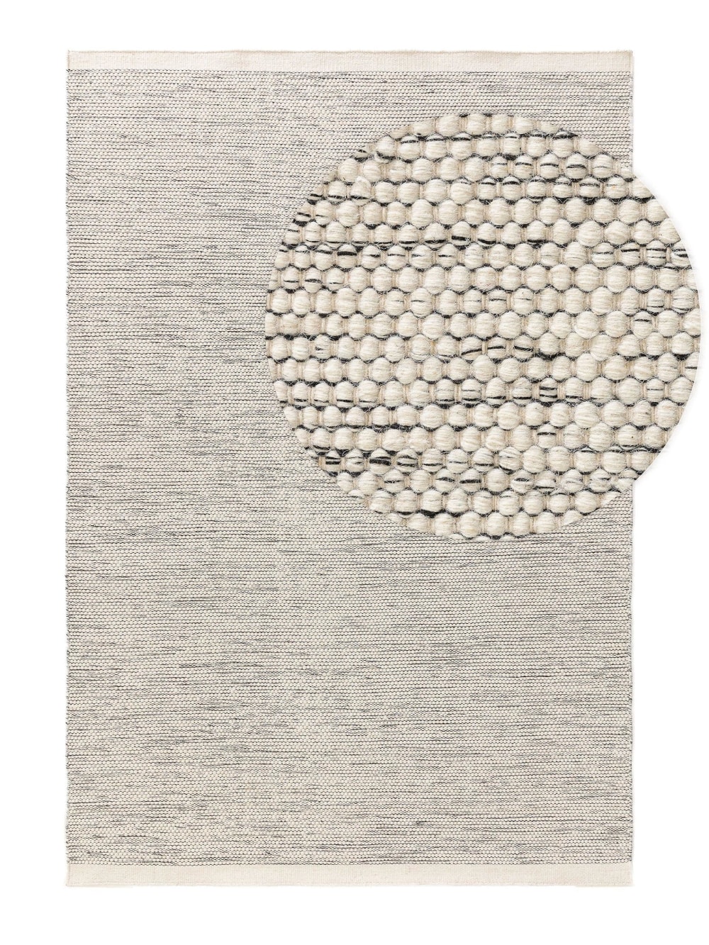 Tapis de laine beige/noir 70x140