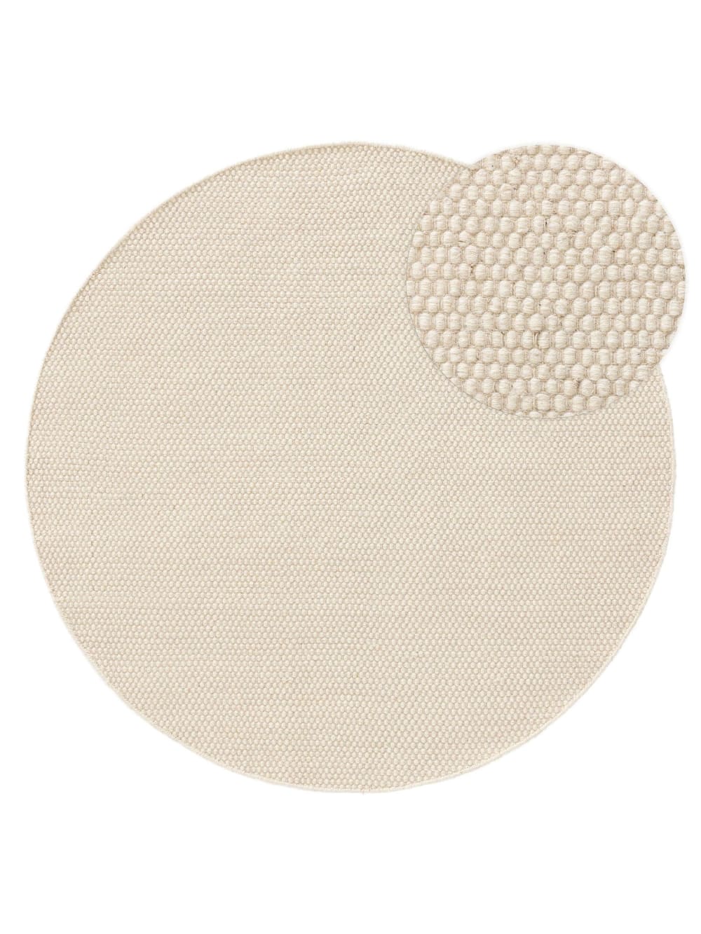 Tapis de laine blanc D 150 rond