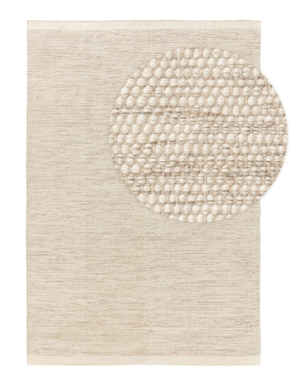 Tapis de laine crème 200x300