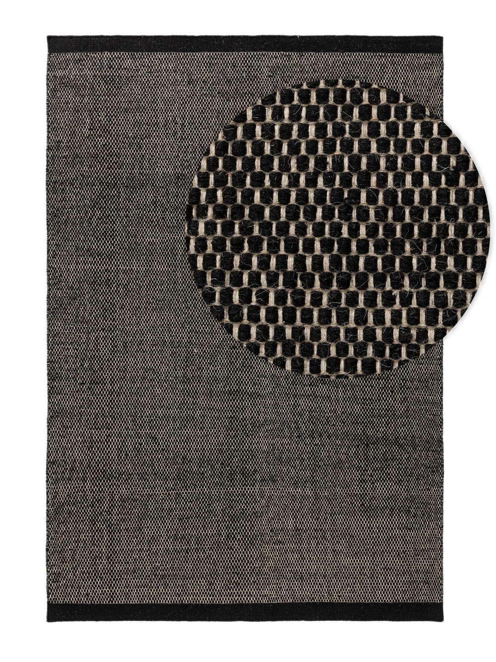 Tapis de laine noir & blanc 200x300
