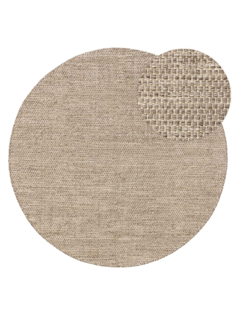 Tapis de laine taupe D 200 rond
