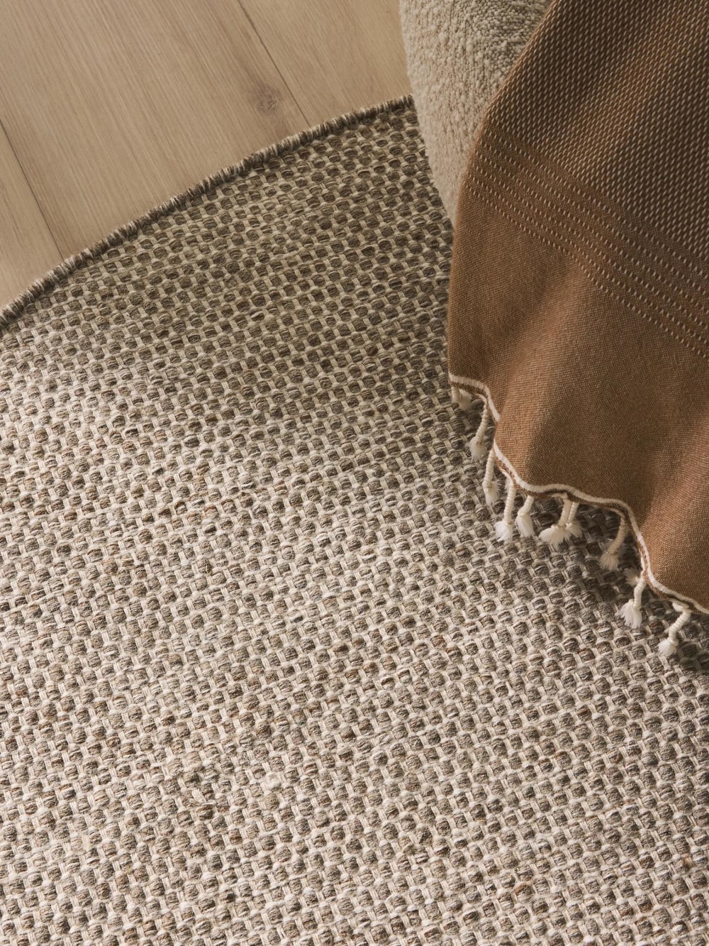 Tapis de laine taupe D 150 rond — vue 4