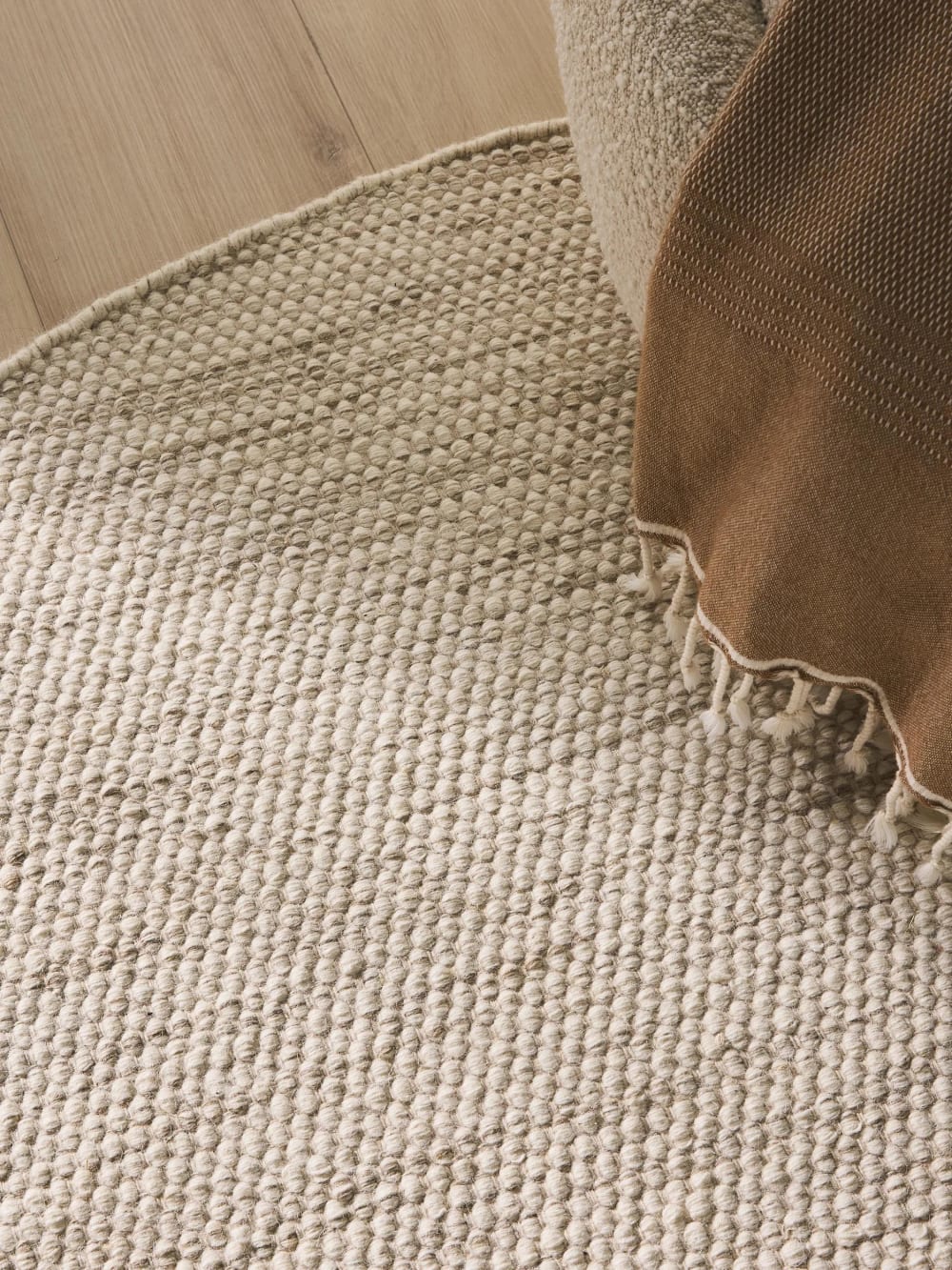 Tapis de laine crème D 100 rond — vue 4
